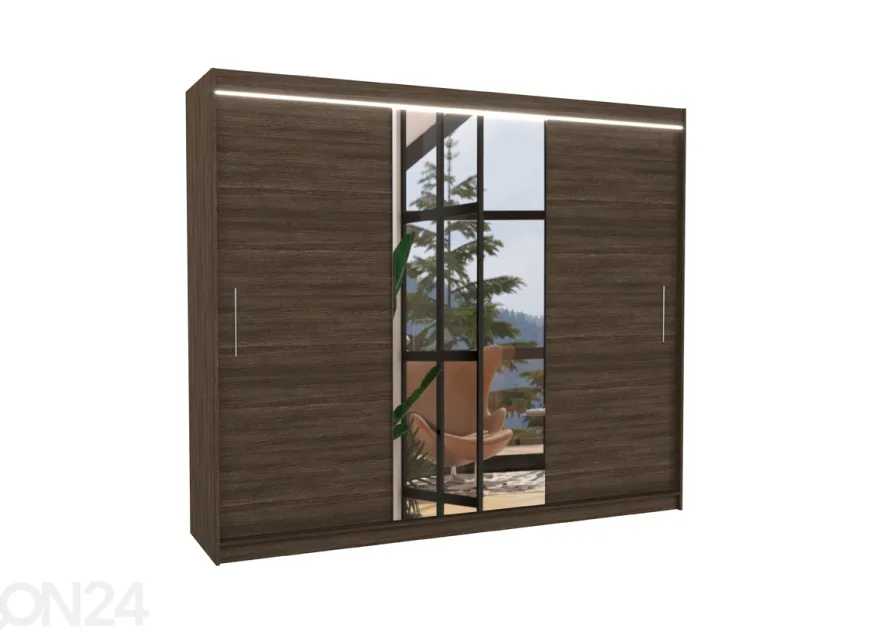 Liukuovikaappi Durelo I 250 cm + LED