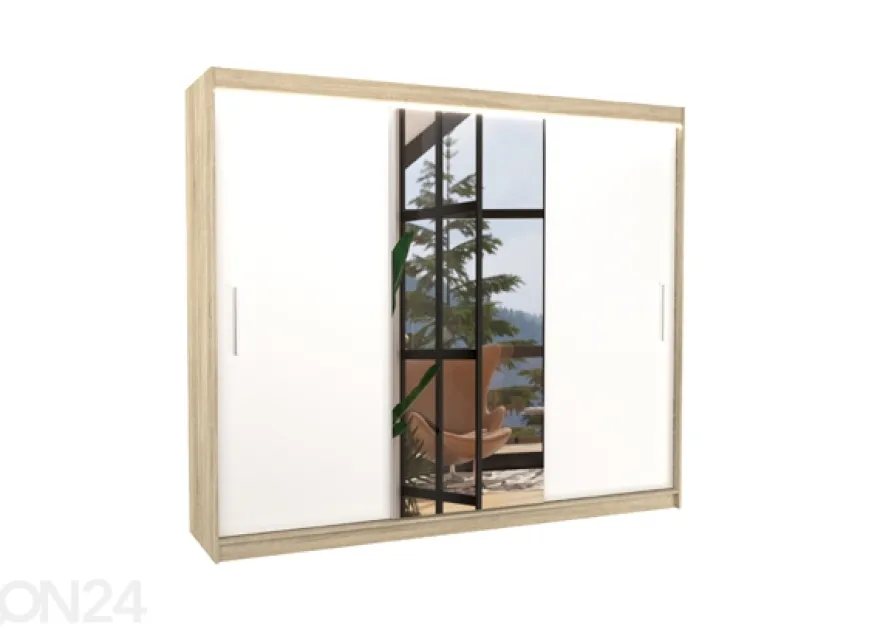 Liukuovikaappi Durelo I 250 cm + LED