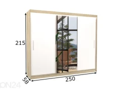 Liukuovikaappi Durelo I 250 cm + LED