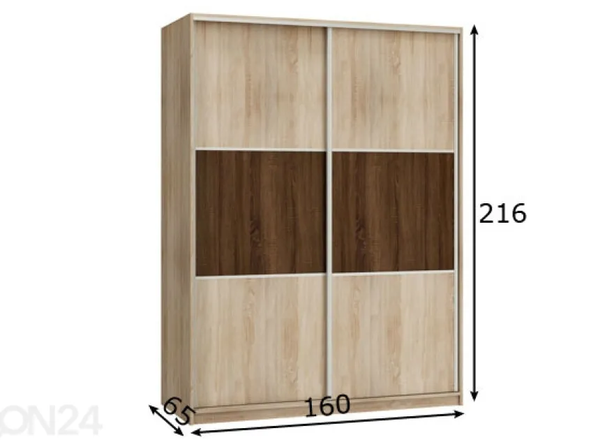 Liukuovikaappi Durrus II 160 cm