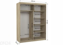 Liukuovikaappi Pausia I 150 cm + LED
