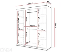 Liukuovikaappi Riflo I 180 cm