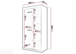 Liukuovikaappi Riflo II 100 cm