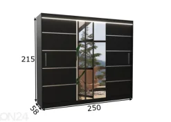 Liukuovikaappi Sania I 250 cm + LED