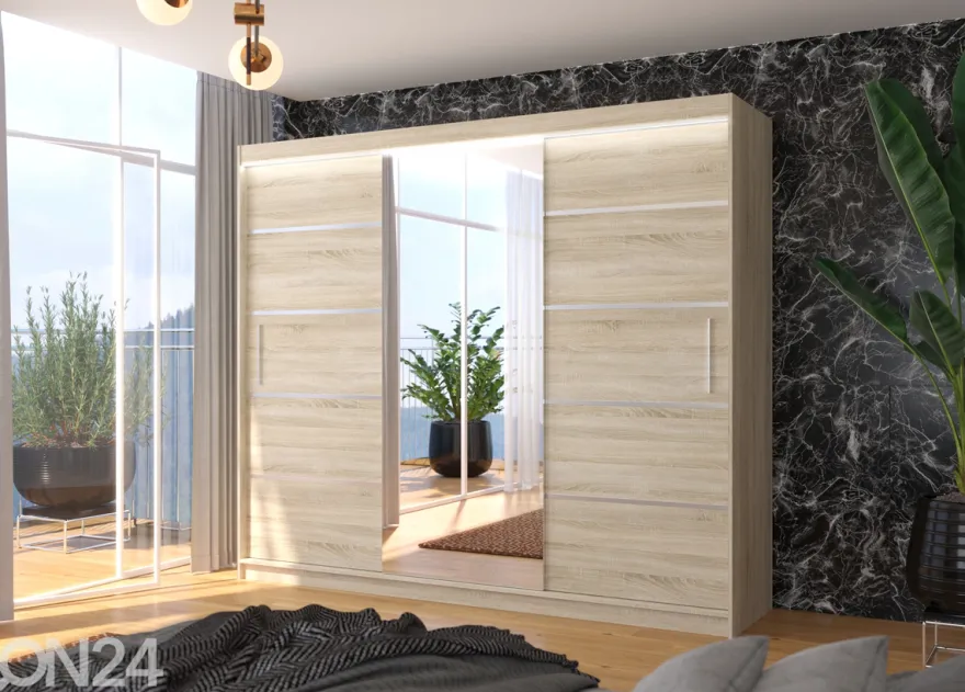 Liukuovikaappi Sania I 250 cm + LED