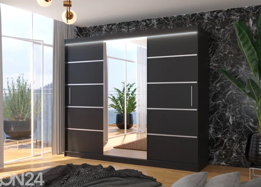 Liukuovikaappi Sania I 250 cm + LED
