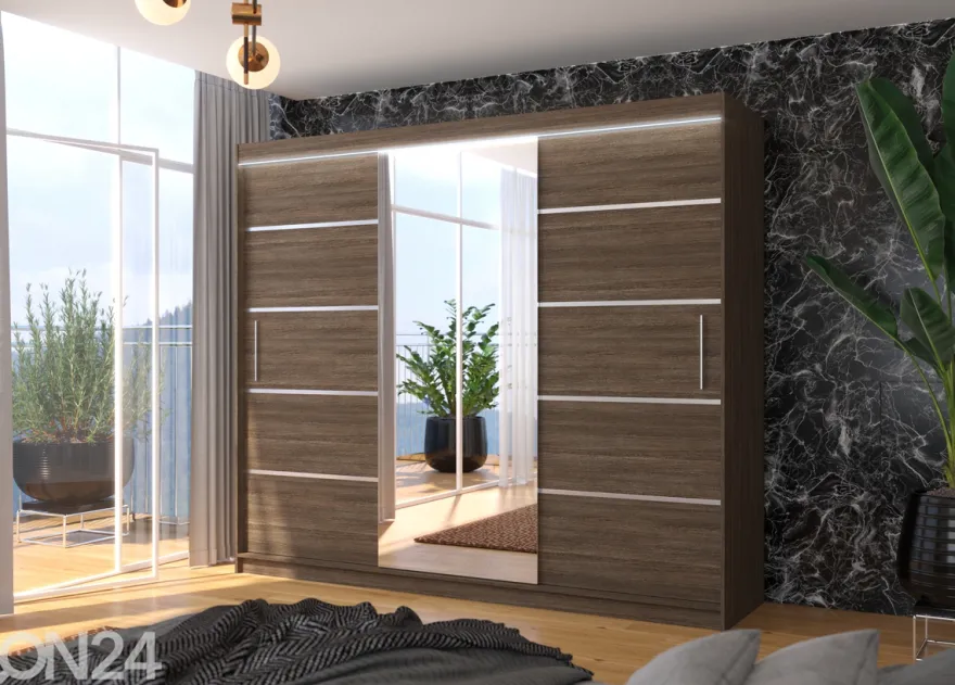 Liukuovikaappi Sania I 250 cm + LED
