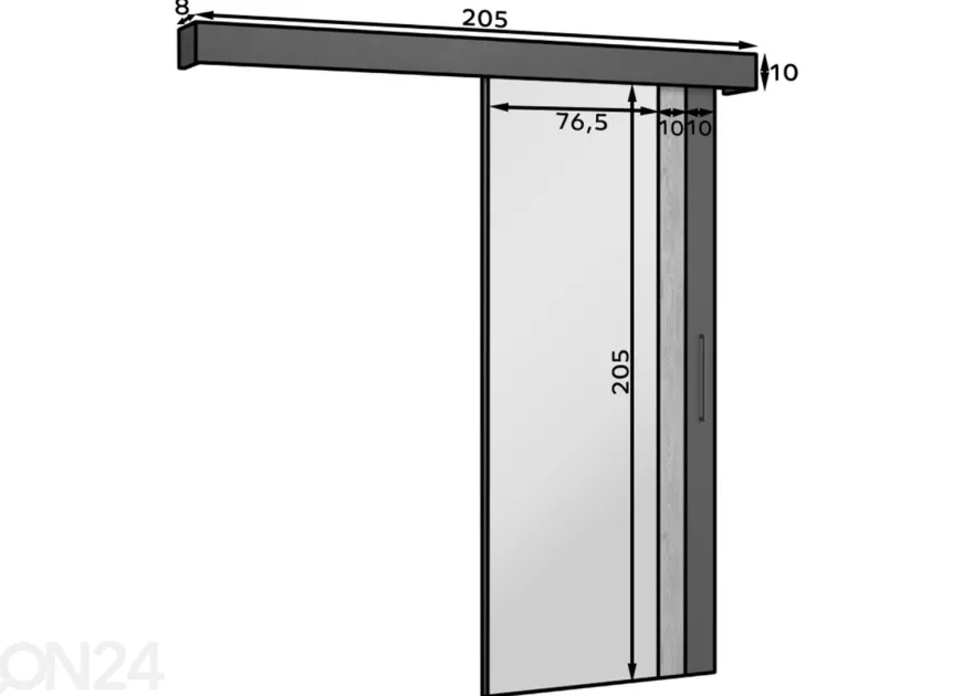 Liukuovi Troms 96,5 cm, stopparilla