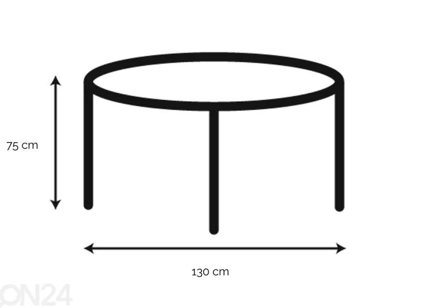 Marmori ruokapöytä Nex Ø 130 cm