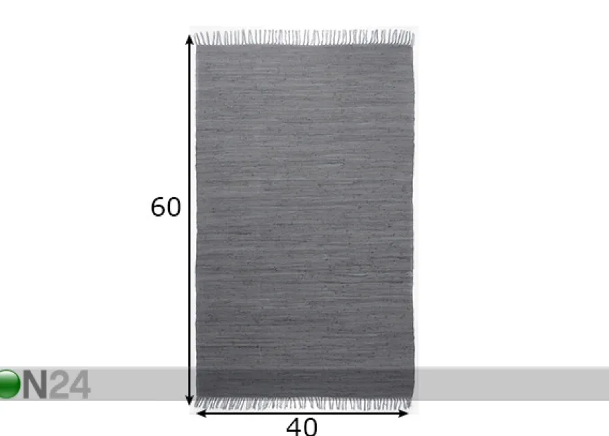 Matto Happy Cotton Uni 40x60 cm, harmaa