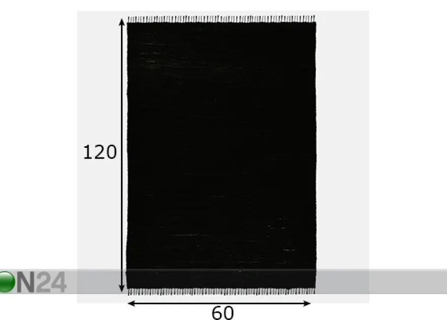 Matto Happy Cotton Uni 60x120 cm, musta