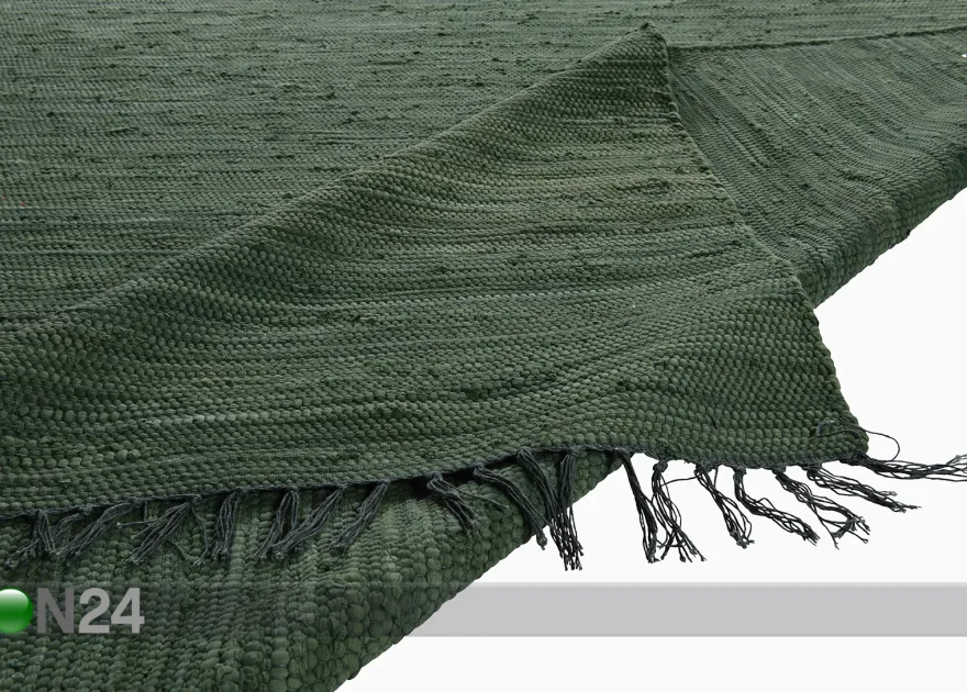 Matto Happy Cotton Uni 160x230 cm, tummanvihreä