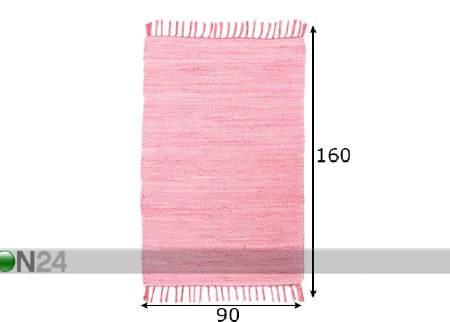 Matto Happy Cotton Uni 90x160 cm, vaaleanpunainen