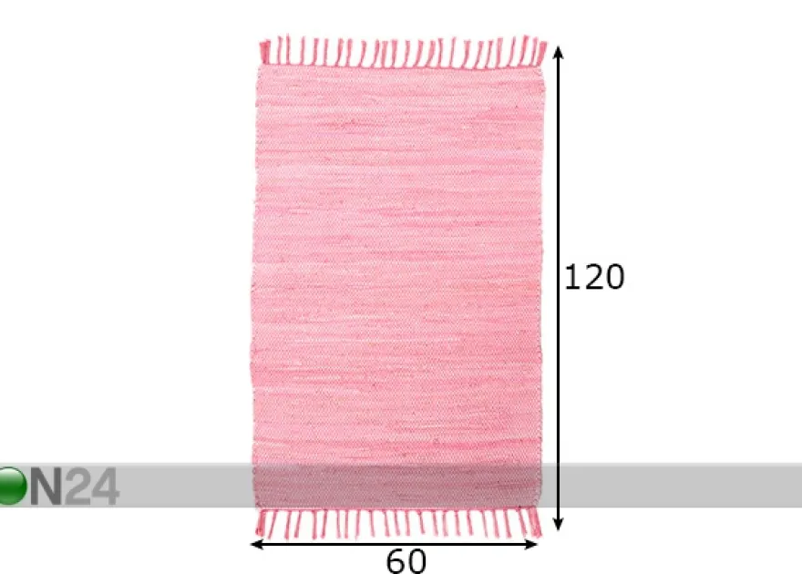Matto Happy Cotton Uni 60x120 cm, vaaleanpunainen