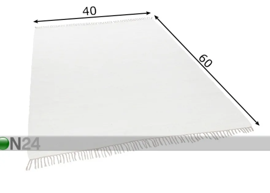 Matto Happy Cotton Uni 40x60 cm, valkoinen