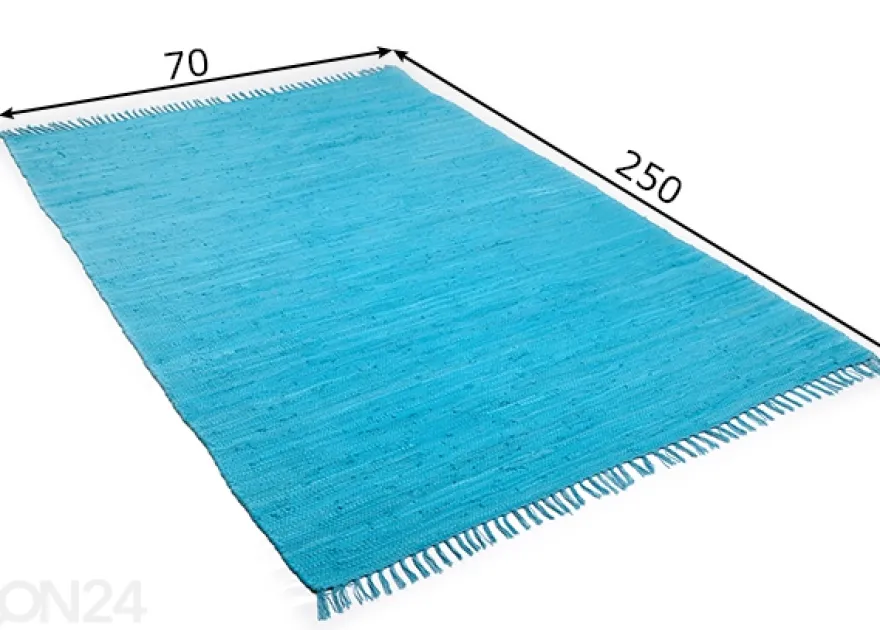 Matto Happy Cotton 70x250 cm, turkoosi