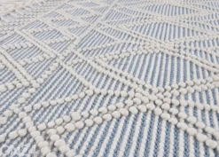 Matto om Tailor Colored Macrame Ø140 cm sininen