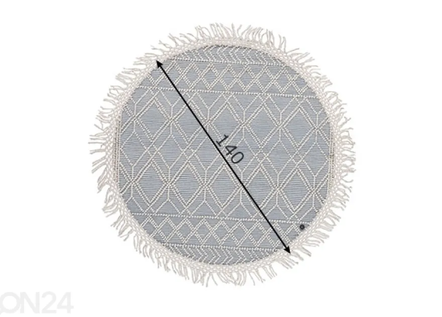 Matto om Tailor Colored Macrame Ø140 cm sininen