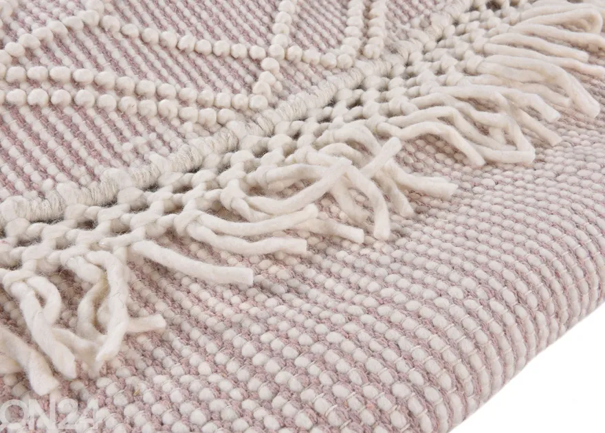 Matto om Tailor Colored Macrame Ø140 cm roosa