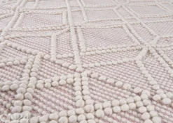 Matto om Tailor Colored Macrame Ø140 cm roosa