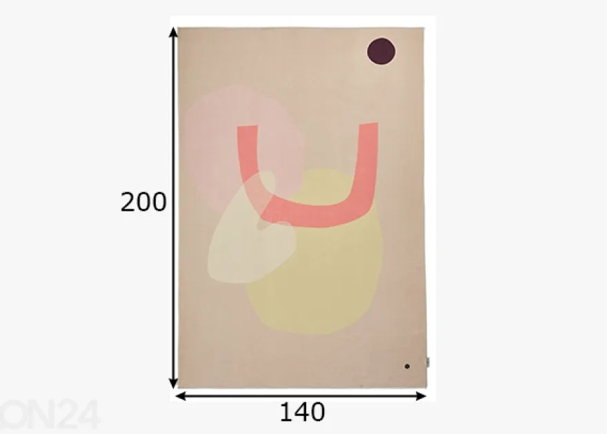 Matto om Tailor Shapes, 140x200 cm vaaleanpunainen/monivärinen