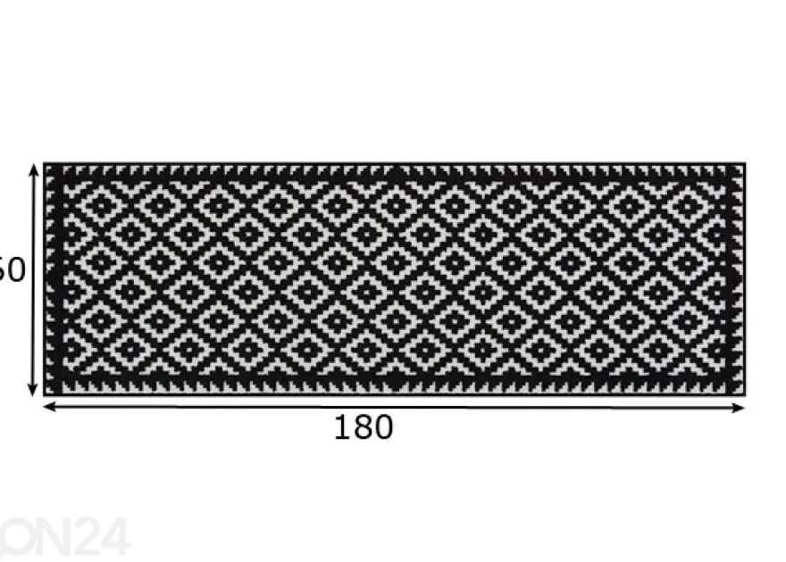 Matto Tabuk Black & White 60x180 cm