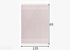 Matto Tom Tailor Colored Macrame, 65x135 cm vaaleanpunainen