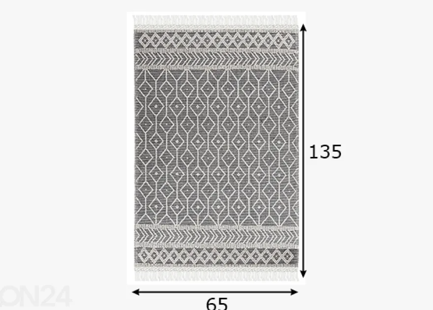 Matto Tom Tailor Colored Macrame, 65x135 cm harmaa