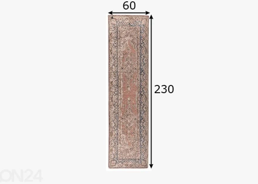 Matto Tom Tailor Funky Orient Keshan, 60x230 cm ruusupuu