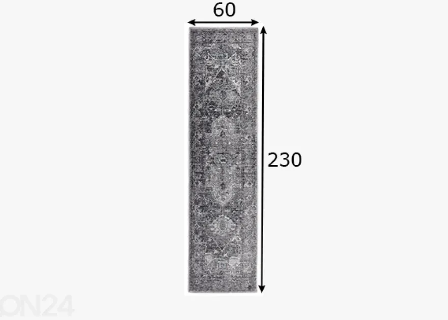 Matto Tom Tailor Funky Orient Tabriz, 60x230 cm harmaa