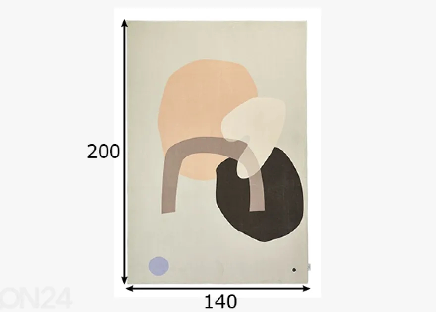 Matto Tom Tailor Shapes, 140x200 cm beige/monivärinen