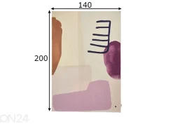 Matto Tom Tailor Shapes, 140x200 cm violetti/moniväri