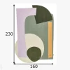 Matto Tom Tailor Shapes, 160x230 cm vihreä/moniväri