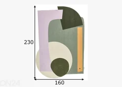 Matto Tom Tailor Shapes, 160x230 cm vihreä/moniväri