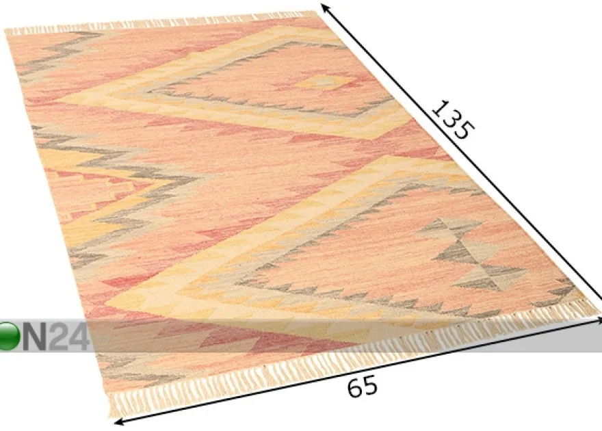 Matto Vintage Zigzag Kelim 65x135cm