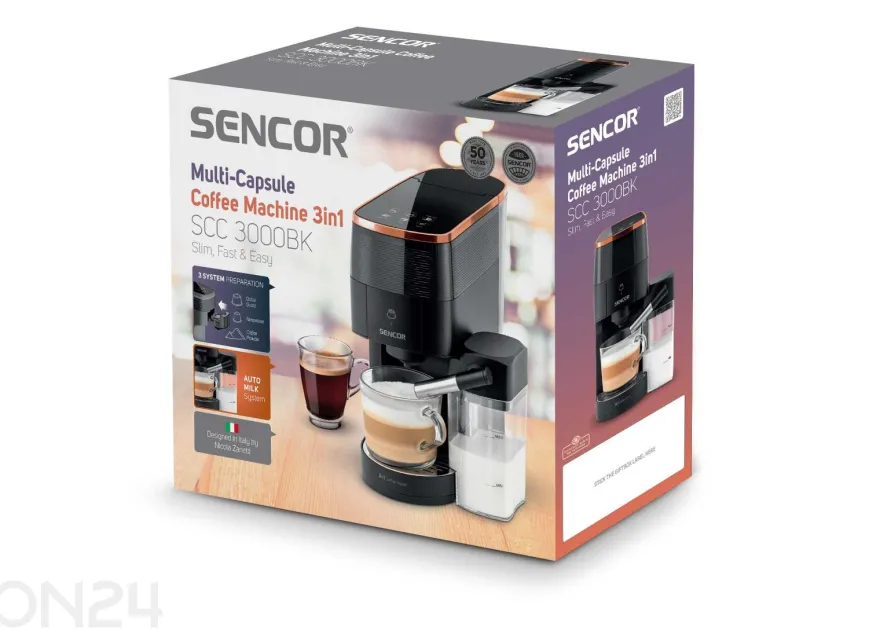Monikapselinen 3in1-kahvinkeitin Marco Polo Sencor SCC3000BK