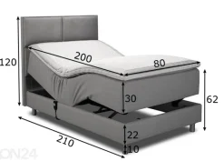 Moottorisänky kaksinkertaisella jousituksella Hypnos Hermes 80x200 cm