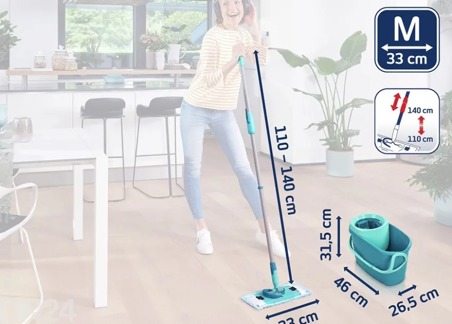 Moppisetti Leifheit Clean Twist M Erg pyörillä