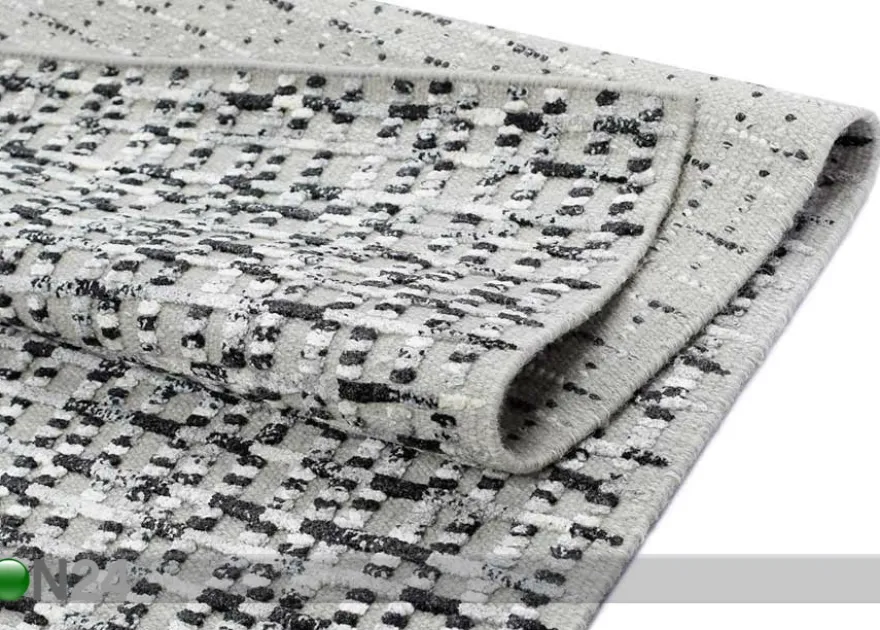 Narma käsinkudottu villamatto Virrati silver 140x200 cm