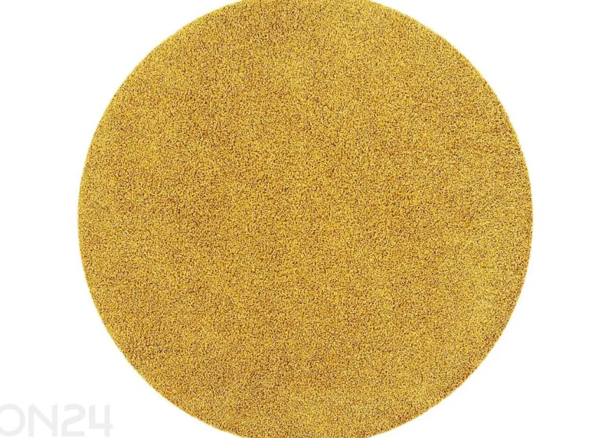 Narma pitkäkarvainen matto Spice™ keltainen pyöreä Ø 133 cm