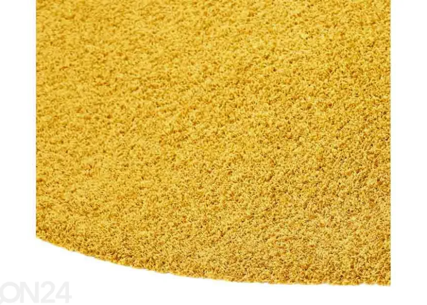 Narma pitkäkarvainen matto Spice™ keltainen pyöreä Ø 133 cm