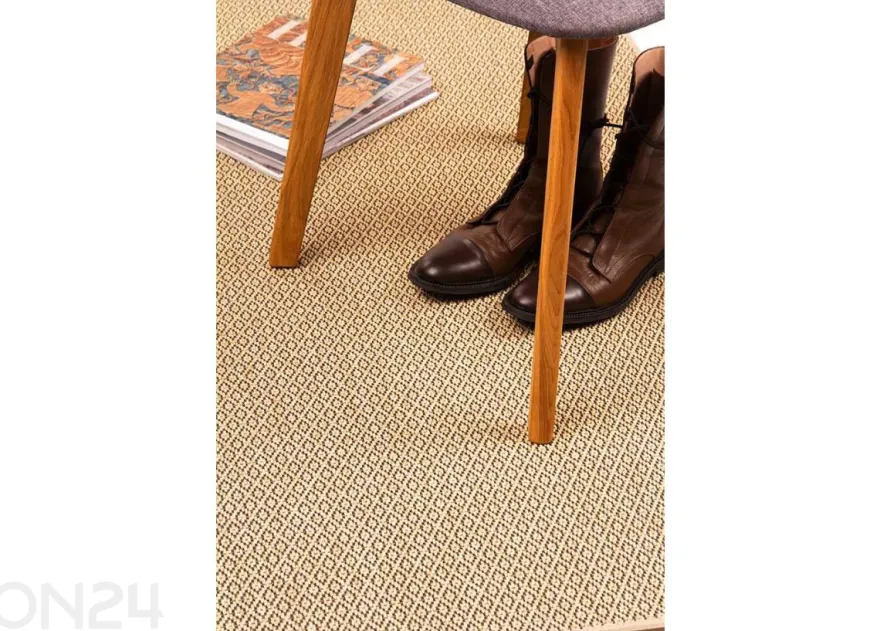 Narma sileäpintainen matto Bello™ beige pyöreä Ø 160 cm