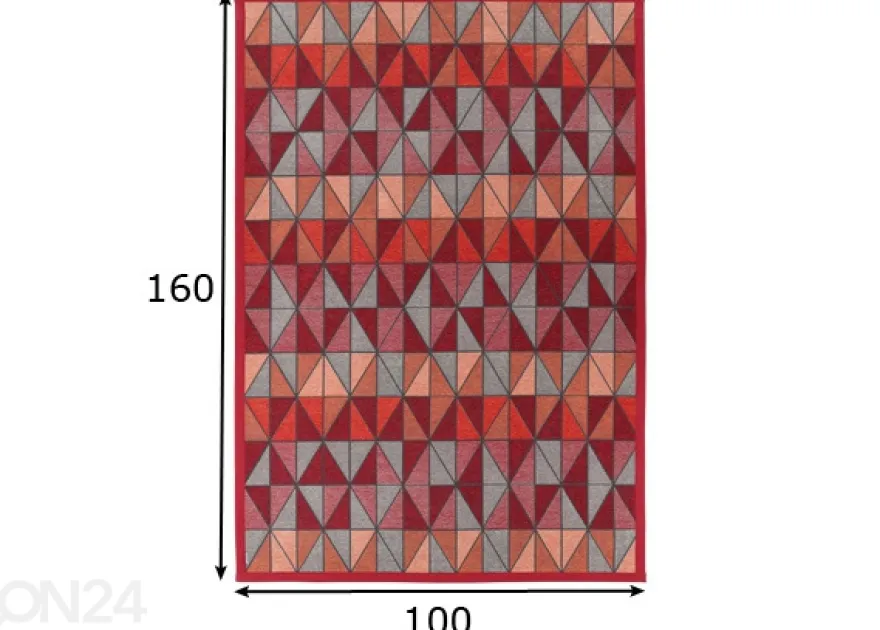 Narma smartWeave® matto Treski red 100x160 cm