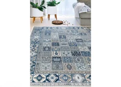 Narma viskoosimatto Zahra sand-blue 80x125 cm