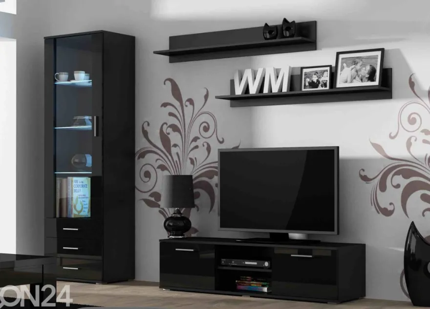 Olohuoneen kalusteet 200 cm + valaistus