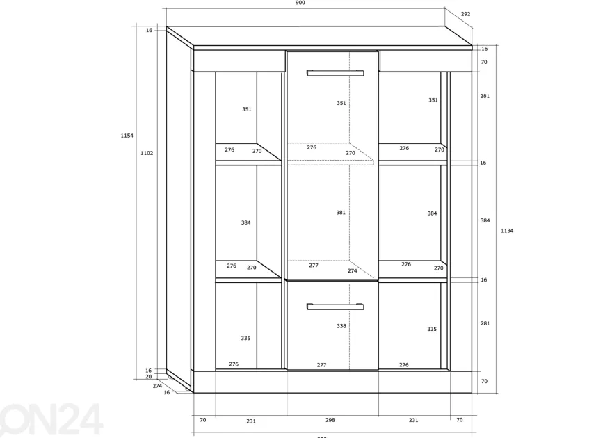 Olohuoneen kalusteryhmä Bally 280 cm