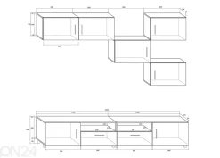 Olohuoneen kalusteryhmä 240 cm