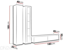 Olohuoneen kalusteryhmä Figo + LED valaistus