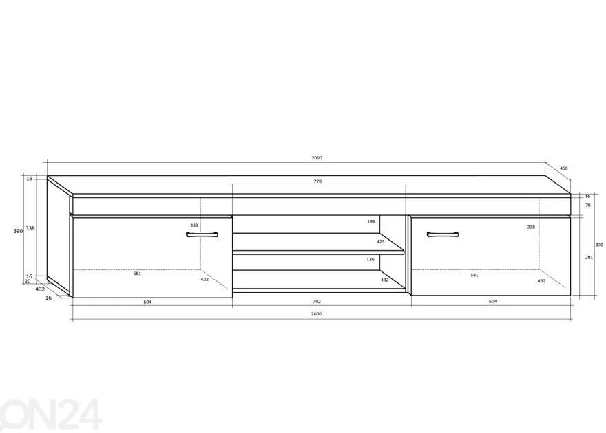 Olohuoneen kalusteryhmä Keana 290 cm