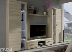Olohuoneen kalusteryhmä + valkoinen LED-valaistus